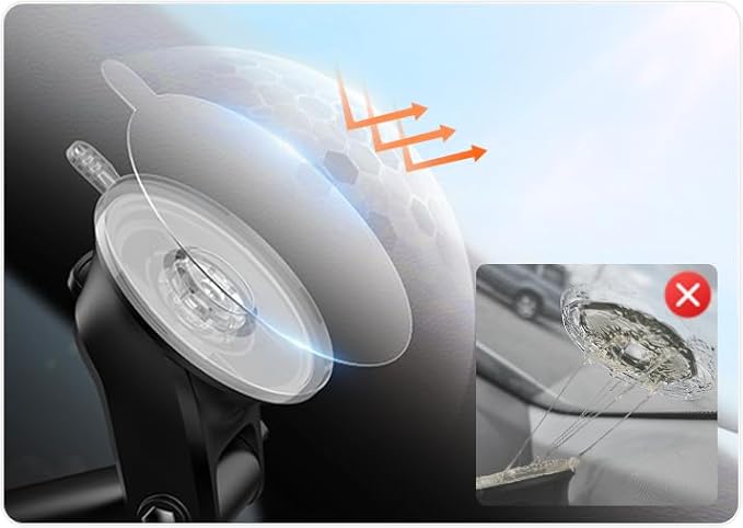 APPS2Car 3-in-1 Car Phone Mount Magnetic Dashboard Windshield Air Vent Mount Phone Holder for Car Universal Car Phone Holder with Powerful Suction Cup Built-in Strong 6 Magnets for All CellPhones