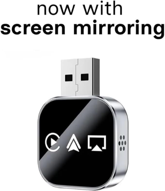 2026 Upgrade 3 in 1 Screen Mirror for iOS Android Phone, Wired to Wireless CarPlay Adapter with 2.4/5GHz WiFi & Bluetooth 5.0, Plug & Play Auto Connect for AirPlay and Car Mirror Link