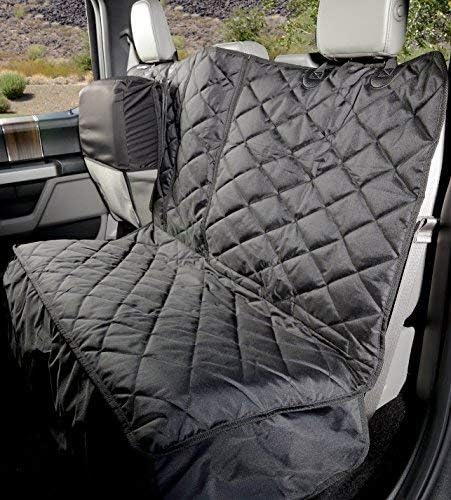 4Knines New Crew Cab Truck Pet Seat Cover for Back Seat with Split-Tech, Dog Hammock & Mesh Window – Heavy Duty Dog Hammock for Trucks with Split Bench Seats (Black, Passenger Side)