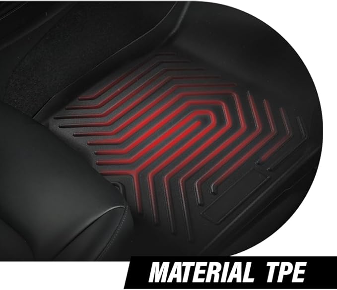 ANDPLAY TPE Floor Mats Liners Compatible with Chevy Silverado/GMC Sierra 1500 2500HD 3500HD Crew Cab 2014 2015 2016 2017 2018 2019 All Weather Protection Black Floor Liners alfombras para carro