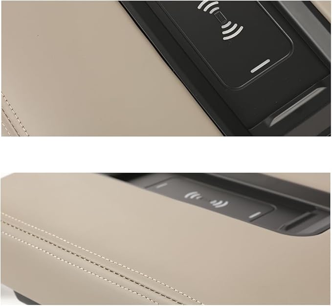 PIT66 Center Console Armrest Lid w/Charger Compatible with Chevy Tahoe/Suburban/GMC Yukon/Yukon XL 2015-2019 Console Cover Armrest Lid 0227083AA L0227083AA Brown