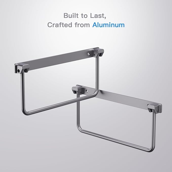 Safoner Foldable RV Shoe Rack- Aluminum Camper Shoe Organizer, Wall-Mounted Shelf, Efficient Holder and Storage Rack for Various Shoes, Essential Travel Trailer Organization Accessories- 2 Packs