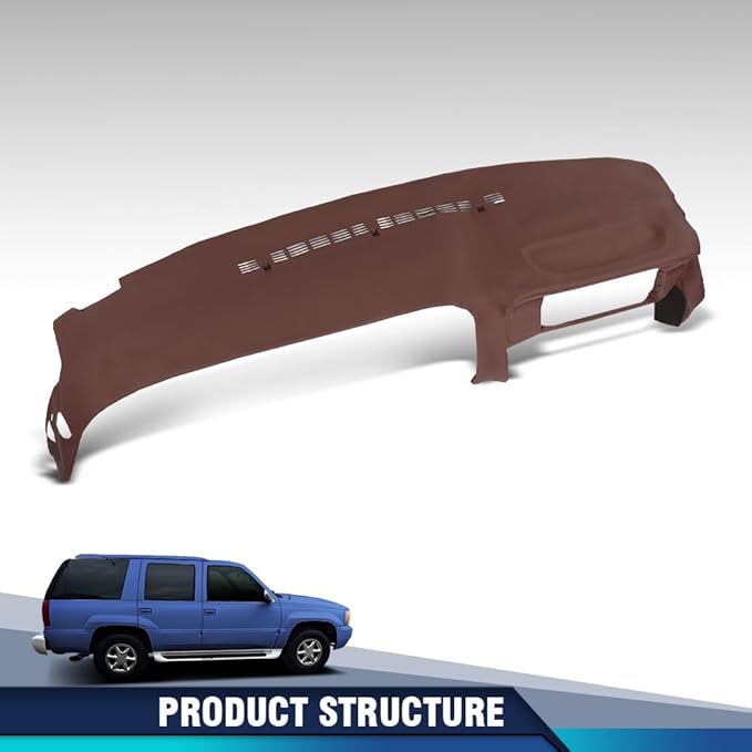 PIT66 Dash Cover Dashboard Compatible with Chevy & GMC Truck C/K 1500, Suburban, Tahoe, Yukon 1997-1999 Fit Chevy & GMC Truck C/K 2500/3500 1997-2000 Fit Cadillac Escalade 1999-2000 Red