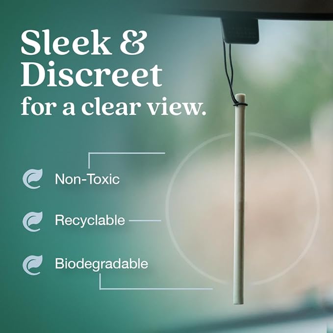 Enviroscent Non-Toxic Car Air Freshener | Natural Car Air Freshener | Essential Oil Diffuser | Car Scent Lasting Over 480 Days | 8 Packs of 2 Hanging Auto Stix (Seaside Coconut & Verbena)