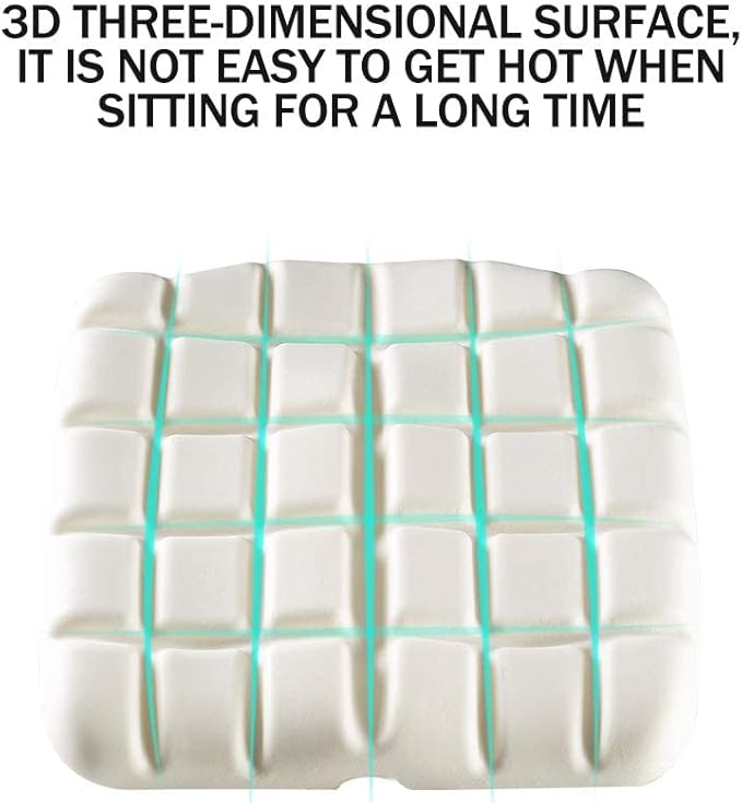 Leather Car Memory Foam Heightening Seat Cushion for Short People Driving,Hip(Coccyx/Tailbone) and Lower Back Pain Relief Butt Pillows,for Truck,SUV,Office Chair,Wheelchair,etc. (Blue