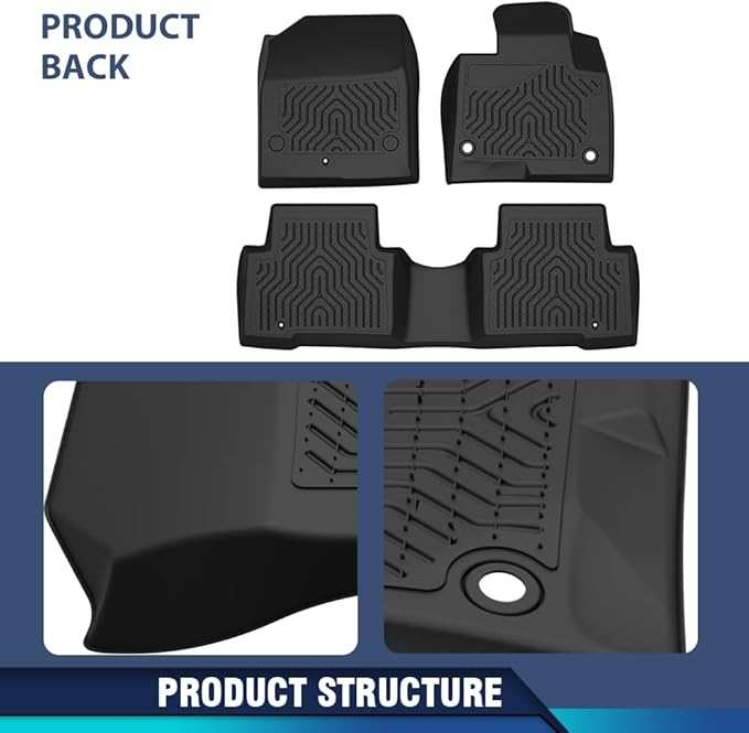 PIT66 Floor Mats Cargo Liners Compatible with Hyundai Santa Fe Sport 2013-2018 (Fit 5-Passenger Model only) (Heavy Duty) 3-Piece Premium All Weather Automotive TPE Liners