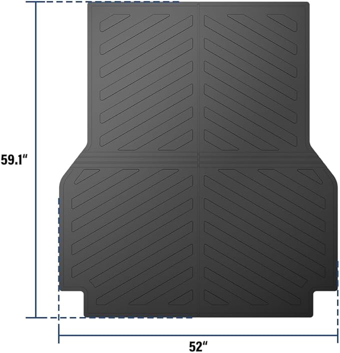 DOTCOM TPE Truck Bed Mat Compatible with Toyota Tacoma 2005-2023/Fit 5ft (60") Short Bed Models, Not Fit 6ft (72") Long Bed Models,All Weather Protection Floor Liners,alfombras para carro 1PC