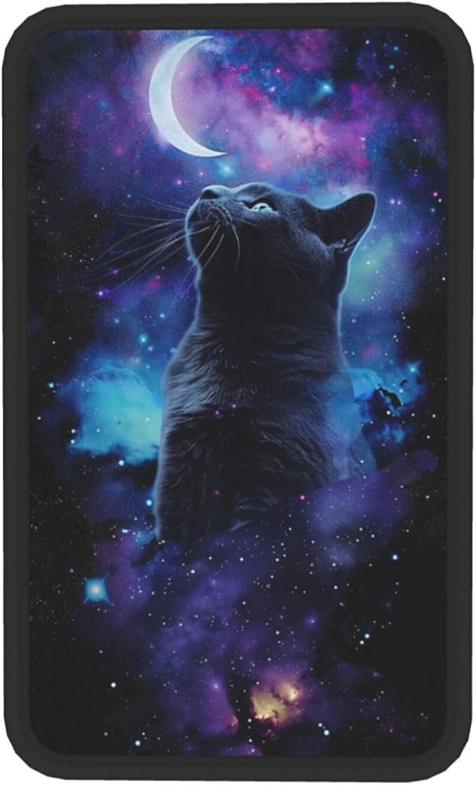 Universal Car Center Console Cushion Pad, Cute Cat and Moon Soft Waterproof Car Center Console Cover Auto Armrest Seat Box Cover Protector for Most Vehicle SUV Truck Car