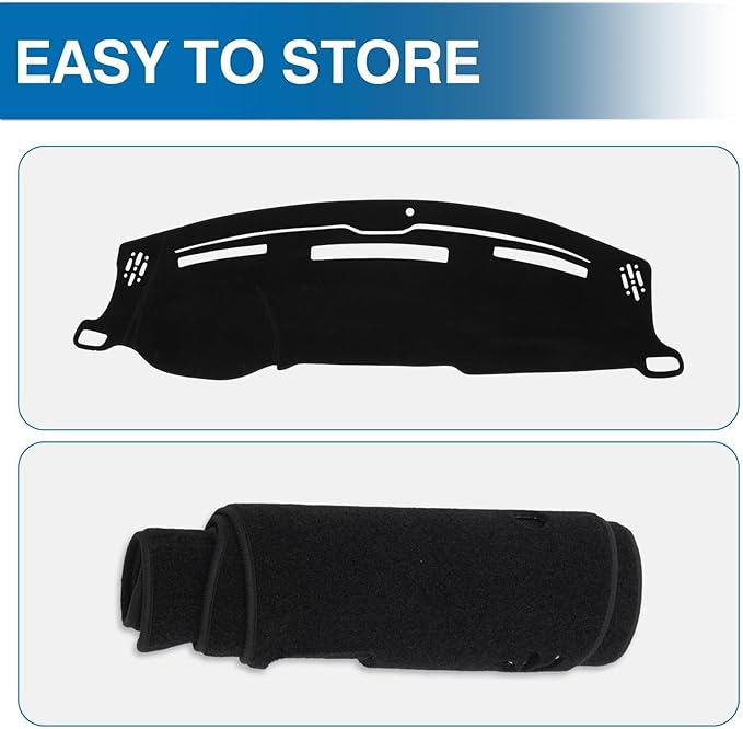 KUST Car Dash Cover for 2010-2018 Dodge Ram 1500 2500 3500 Non-Slip Dashboard Cover Polyester Dashboard Mat Pad Interior Accessories for Ram Pickup Custom Fit Dash Mat No Glare Black