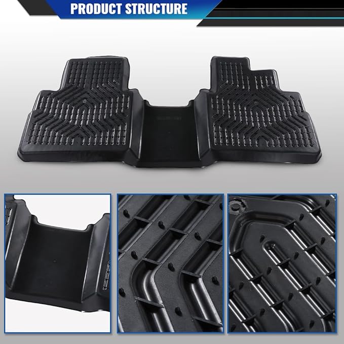 DOTCOM TPE Floor Mats Fit Nissan Rogue 2021-2024 (No Sport Models), All Weather Custom Fit Full Cover Protection 1st & 2nd Row Truck Mats Cargo Liner Accessories,alfombras para carro 3PCS