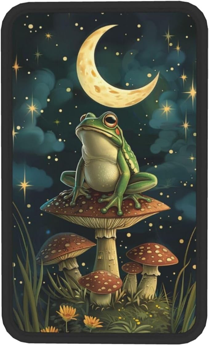 Universal Car Center Console Cushion Pad, Mushroom Moon Frog Soft Waterproof Car Center Console Cover Auto Armrest Seat Box Cover Protector for Most Vehicle SUV Truck Car