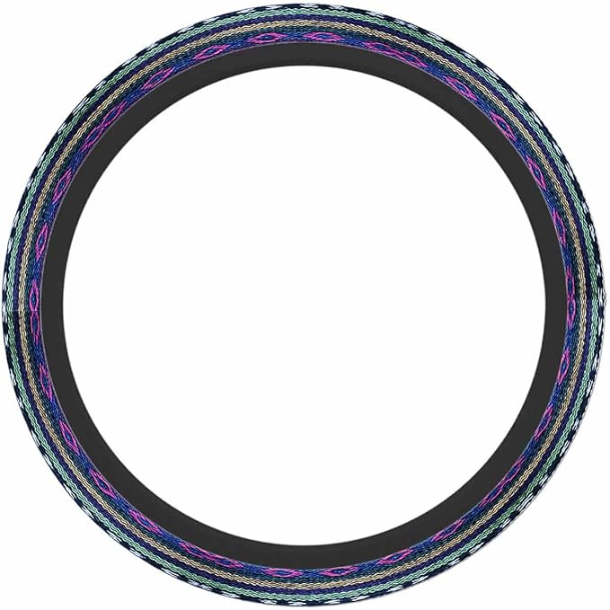 Tribal Fabric Close Up Background Elastic Steering Wheel Cover Colorful Steering Wheel Cover Anti Slip Protective Case Universal Stretch Steering Protector