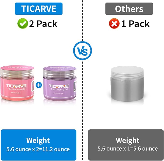 TICARVE 2 Pack Cleaning Gel Car Cleaning Putty Car Slime for Cleaning Car Detailing Gel Car Interior Cleaner Car Accessories Keyboard Cleaner Rose Purple (320g/11.2oz)