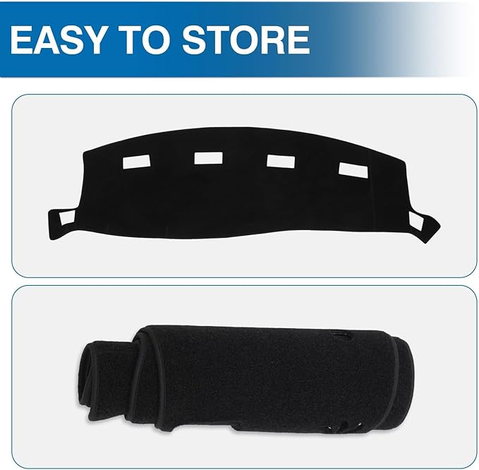 KUST Car Dash Cover for 2002-2005 Dodge Ram 1500, 2003-2005 Ram 2500/3500 Polyester Dashboard Cover Non-Slip Interior Accessories for Dodge Ram Custom Fit Dashboard Mat No Glare Black