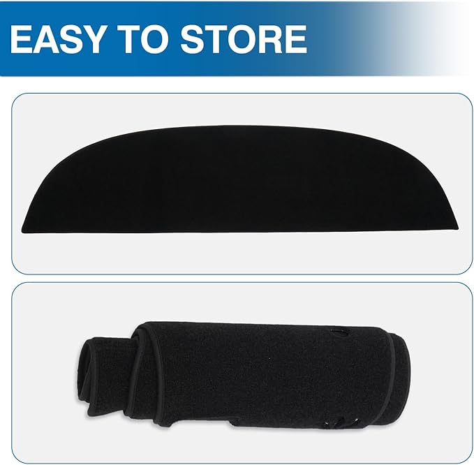 KUST Car Dash Cover Compatible with Tesla Model Y Juniper 2025 2026 Polyester Dashboard Cover Dash Carpet Non-Slip Interior Accessories for Model Y Juniper Custom Fit Dash Mat No Glare Black