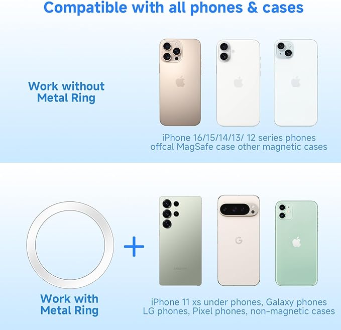 Vacuum Magnetic Car Phone Holder - 360° Rotation & 540° Adjustment, Universal Fit for All Vehicles & Smartphones, Anti-Slip Shockproof Design with Auto-Reinforcement Smart Suction