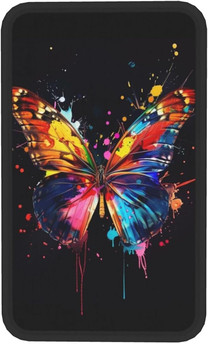 Universal Car Center Console Cushion Pad, Colorful Butterfly Soft Waterproof Car Center Console Cover Auto Armrest Seat Box Cover Protector for Most Vehicle SUV Truck Car