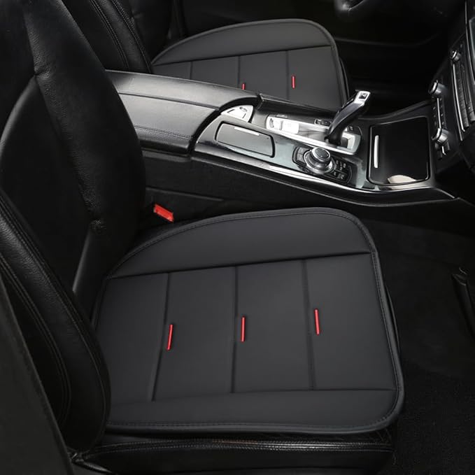 West Llama Bottom Seat Covers, Include 1 Pair Front Seat Protector and 1 Rear Seat Cover, Universal PU Leather Seat Covers for 90% Cars (Black)