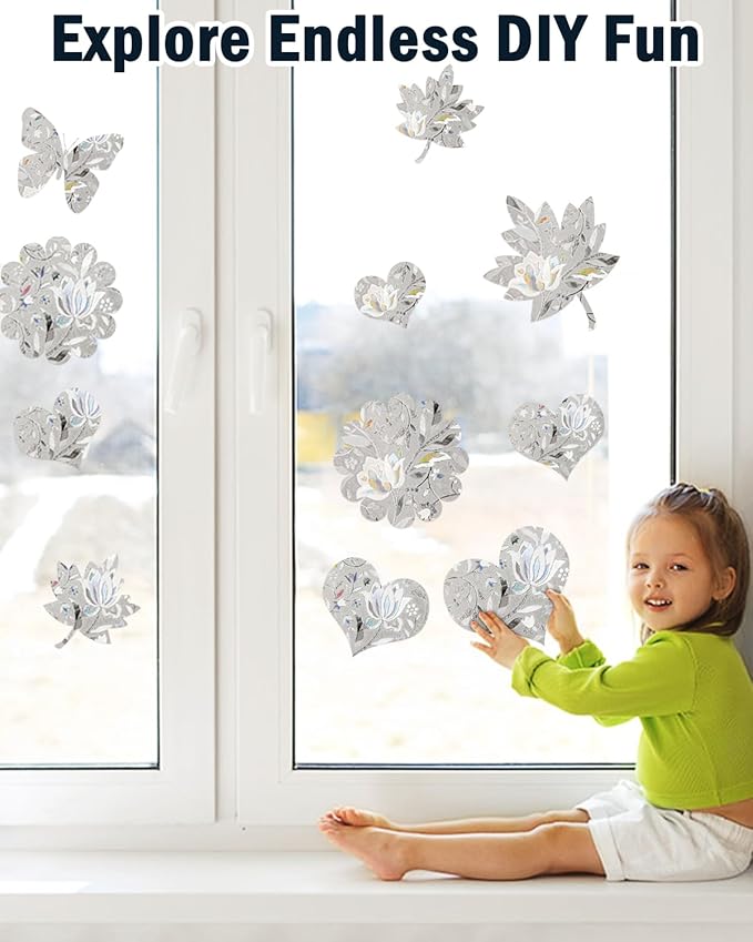 Frosted Tulip Patterned Window Privacy Film with Installation Tools, Stained Glass Decorative Film, Removable, Peep-Proof, Static Cling (35.4 x 78.7 Inch)