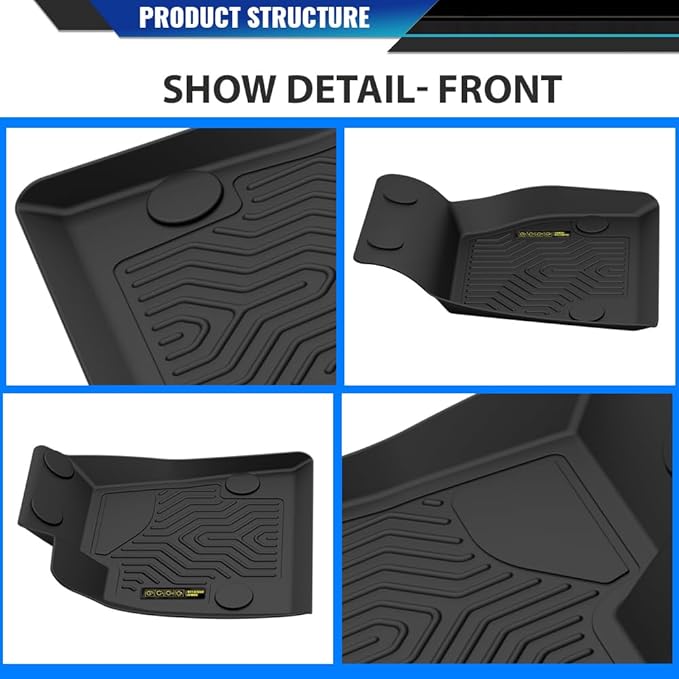 DOTCOM TPE Floor Mats Fit Tesla Model S 2015-2020 (Only for Model S Badging), All Weather Custom Fit Full Cover Protection 1st & 2nd Row Truck Mats Cargo Liner Accessories,alfombras para carro 3PCS