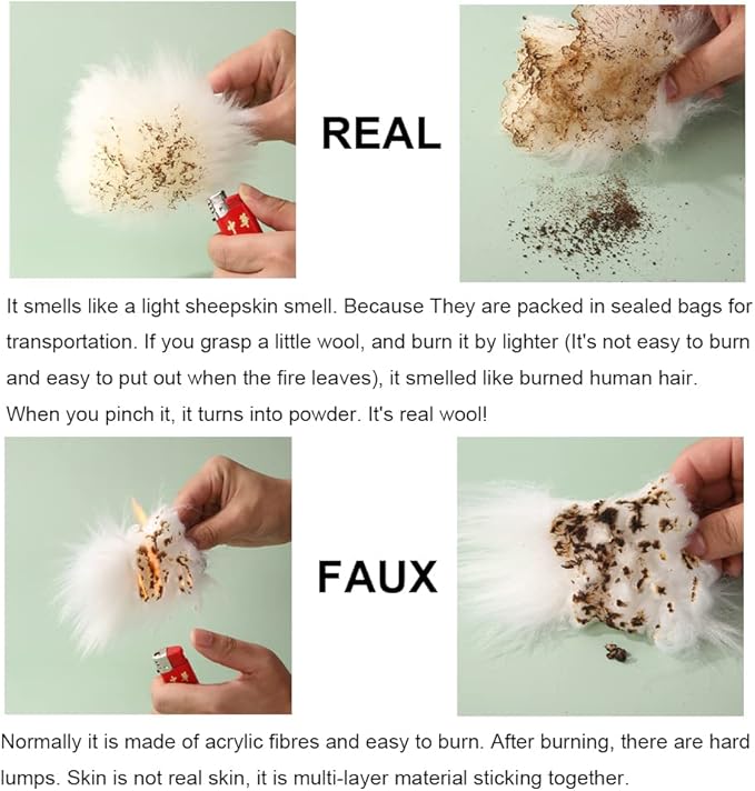 OGLAND Shearling Sheepskin Car Seat Cover-Fluffy Fuzzy Soft Fur Auto Seat Cushion for Universal Comy Seat Pad Accessories Automobiles (3 Pack Front, Misty Gray)