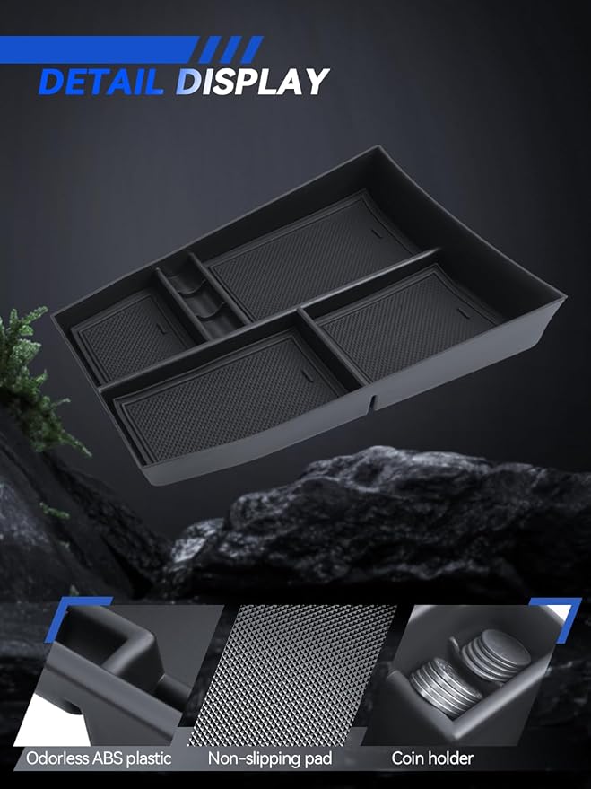 for Nissan Rogue Center Console Organizer Nissan Rogue T33 S, SV, SL and Platinum 2021-2024 Accessories Armrest Tray Middle Storage Box Insert Container Durable ABS Plastic