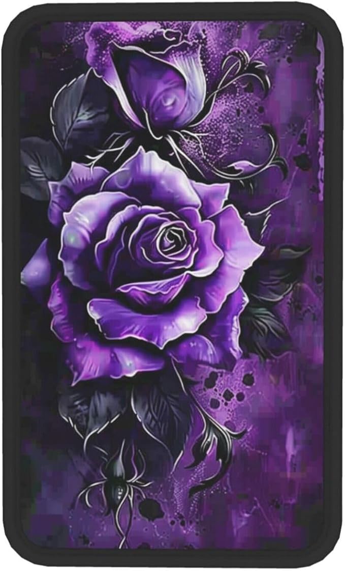 Universal Car Center Console Cushion Pad, Purple Rose Soft Waterproof Car Center Console Cover Auto Armrest Seat Box Cover Protector for Most Vehicle SUV Truck Car