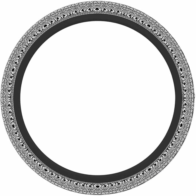 Thai Elephant Steering Wheel Cover Intricate Black and White Design Steering Wheel Cover for Women Men Anti-Slip Breathable Steering Wheel Protector Car Accessories