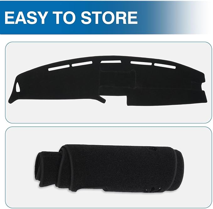KUST Car Dash Cover for Ford F-150 F-250 F-350 1992-1996 Pickup Truck Polyester Dashboard Cover Non-Slip Interior Accessories for Ford F150 Custom Fit Dashboard Mat Sunshade No Glare Black