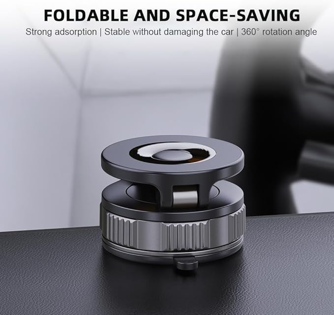 Phone Holders for Your Car Adjustable Upgraded Vacuum Magnetic Suction Cup Phone Mount for Car/Gym/Mirror,Magnetic Car Phone Holder Compatible with iPhone Android and All Smartphones (Black)