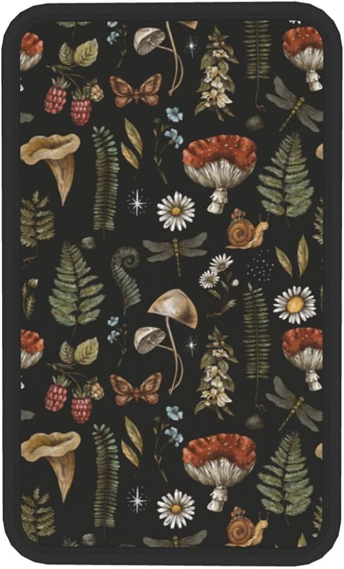 Vintage Magic Witch Mushroom Fern Witchcraft Auto Center Console Armrest Pad Universal Car Center Console Cover Seat Box Cover for Sedan, Van, SUV, Truck Car Accessorie