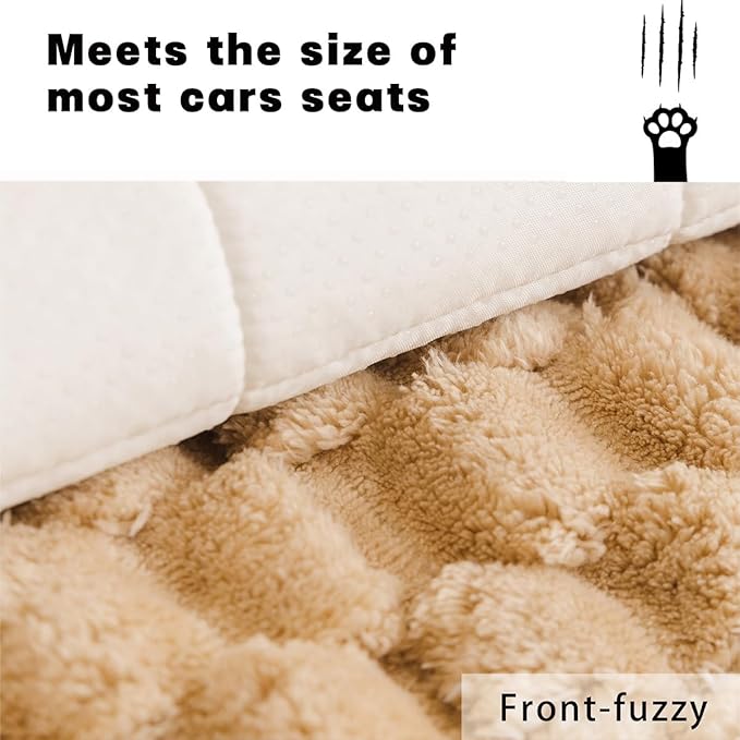Non-Slip Dog Bed Mat for Car, Fuzzy Backseat Pet Mat, Travel Pet-Friendly Seat Cover for Cars, Compatible with Backseat Extenders and Seat Protectors 24.8x54 inch