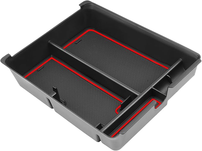 SKTU for 2023 2024 2025 Honda Pilot Center Console Organizer 2023-2025 Pilot/ 2024-2026 Passport Armrest Tray 2025 2026 Passport Console Tray 2024 2025 Pilot Accessories with Sunglasses Holder (Red)