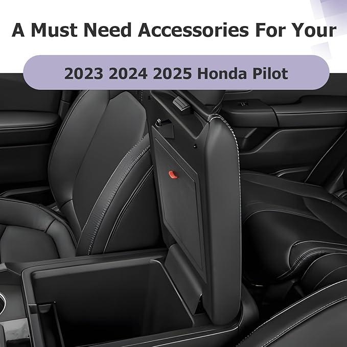 LUWU Center Console Hidden Box Organizer Compatible with 2023 2024 2025 Honda Pilot & 2024 2025 Ridgeline & 2024 2025 2026 Honda Passport Accessories Armrest Hidden Storage Box Secret Compartment Box