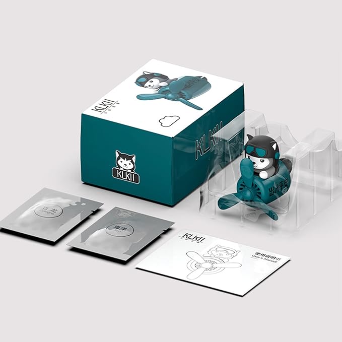 Pilot Car Air Freshener, Cute Cat Car Vent Clip Air Freshener with 2 Fragrant Tablets Automotive Air Outlet Fan Diffuser, Automotive Interiors Vent Decoration (style D)