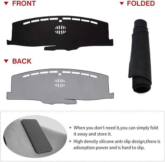 Autorder Dashboard Cover Mat for 2020-2024 2025 2026 Ford Explorer Accessories Dash Cover Flannel Dash Mat Sunshade Glare UV Rays Protector