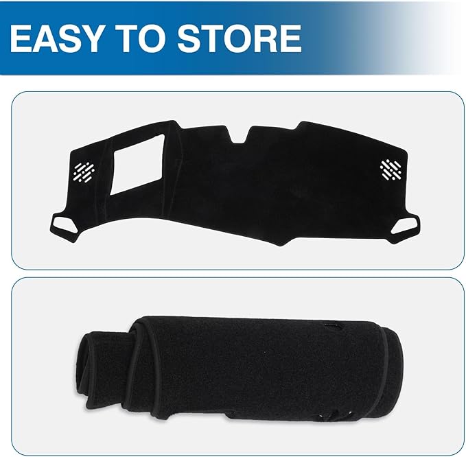 KUST Car Dash Cover for Chevrolet/Chevy Silverado EV 2024 2025 2026 (Only fits for WT Edition. Not fits for RST Edition) Polyester Dashboard Cover Non-Slip Accessories for Silverado EV No Glare Black