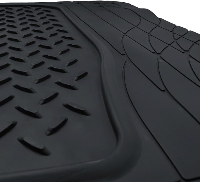 West Coast Auto Heavy Duty Rubber Trunk Cargo Liner Floor Mat, All Weather Trunk Protection, Trimable Rubber Protection to Fit for Car, SUV, Van, Trucks (Large, Black)