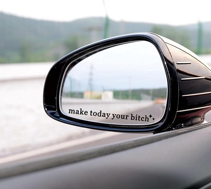 2 x Make Today Your Bi*ch, Rear View Mirror Decal, Car Sticker, New Car Decor, Funny Vinyl Decal Sticker, Car Mirror Sticker, Motivational Humor Decal, Sister Gift, Water Bottle Sticker
