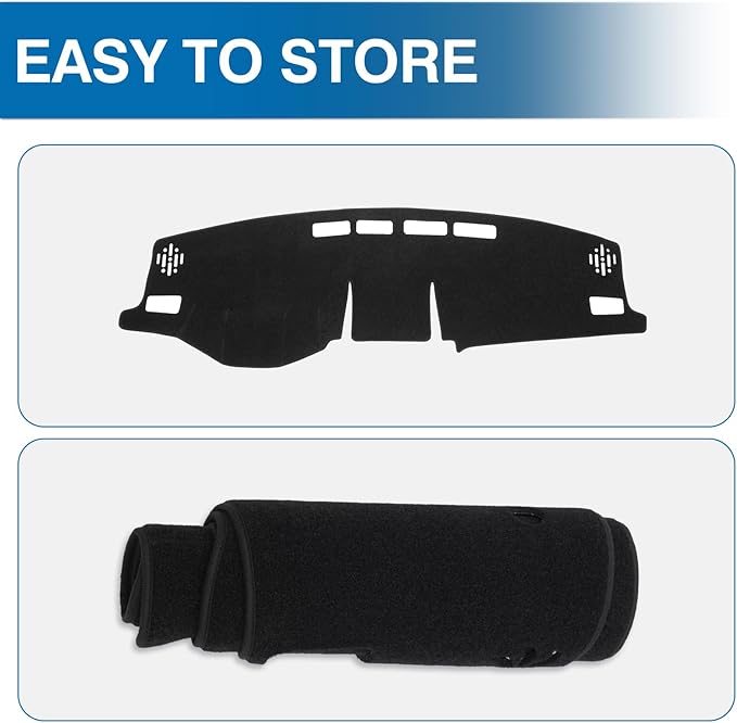 KUST Car Dash Cover Compatible with 2019-2025 Toyota RAV4 Left Hand Drving Dash Carpet Polyester Non-Slip Dash Protector Interior Accessories for RAV4 Custom Fit Dash Mat No Glare Black