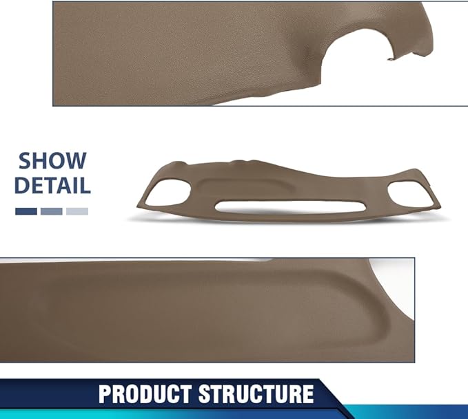 PIT66 Dash Bezel Cover Compatible with Chevy S10 Blazer GMC S15 Jimmy Pickup 1999 2000 2001 2002 Instrument Dashboard Panel Plastic Beige 18647SGR