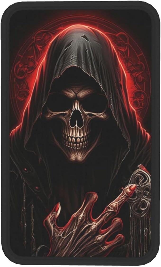 Universal Car Center Console Cushion Pad, Cool Red Skull Soft Waterproof Car Center Console Cover Auto Armrest Seat Box Cover Protector for Most Vehicle SUV Truck Car