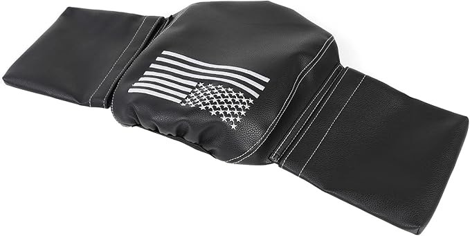 RT-TCZ for Wrangler JL Center Console Armrest Pad Cover with Storage Bag for Jeep Wrangler JL JLU 2018-Present for Gladiator JT 2020-Present American Flag Black Leather