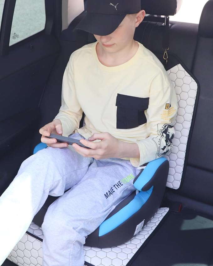 Owleys Premium Leather Car Seat Protector for Child Car Seat Cover from Dirt Scratches (White)