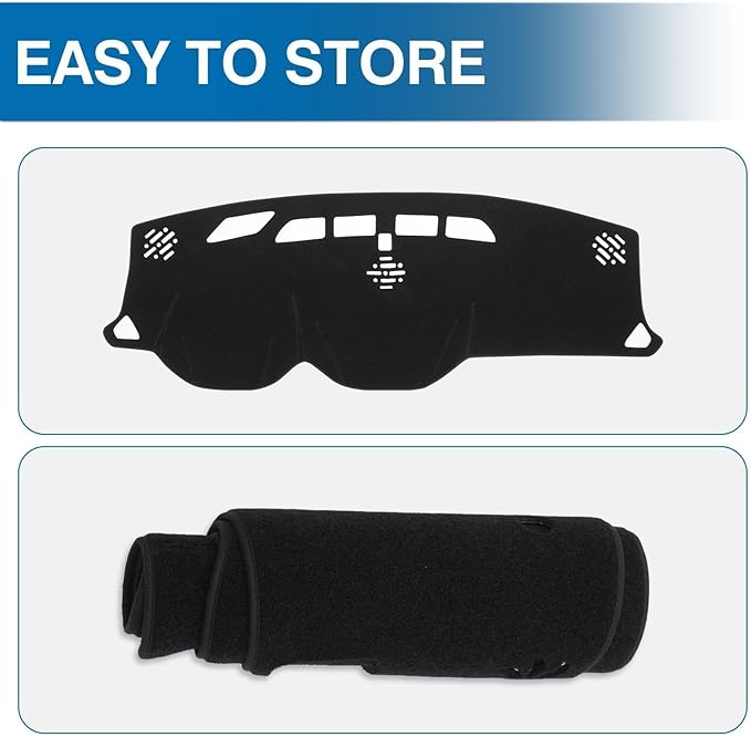 KUST Car Dash Cover for Chevy Chevrolet Traverse 2018-2024(L, LS, LT,Premier, High Country) Polyester Dashboard Cover Non-Slip Interior Accessories for Traverse Custom Fit Dash Mat Black