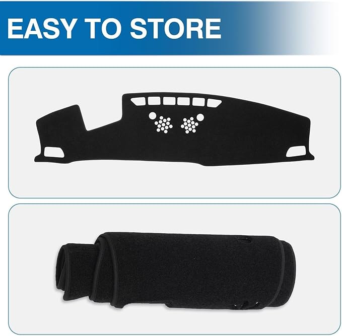 KUST Car Dash Cover for Hyundai Palisade 2020-2024 2025 (SE SEL) (with HUD) Non-Slip Dashboard Cover Polyester Center Console Dash Cover Interior Accessories for Palisade Custom Fit Dash Mat Black