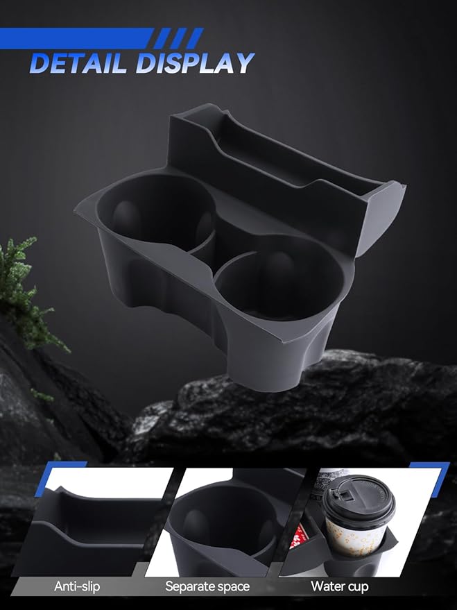 2-Packs for Terrain Center Console Organizer& Cup Holder Insert 2025 GMC Terrain Accessories Armrest Tray Middle Storage Box Insert Container Durable ABS Plastic Liquid Silicone Rubber