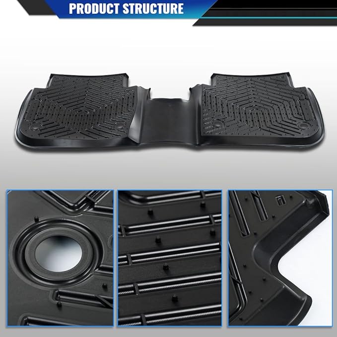 DOTCOM TPE Floor Mats Fit Honda CRV 2023 2024 2025(Include Hybird), All Weather Custom Fit Full Cover Protection 1st & 2nd Row Truck Mats Cargo Liner Accessories,alfombras para carro 3PCS