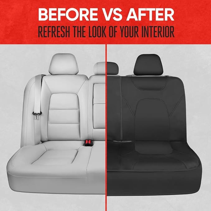 Motor Trend AquaShield Neoprene Waterproof Seat Covers for Trucks - Black 60/40 Split Bench Rear Seat Cover - Carseat Cover Automotive Back Seat Protector - Car Accessories for Kids & Dogs