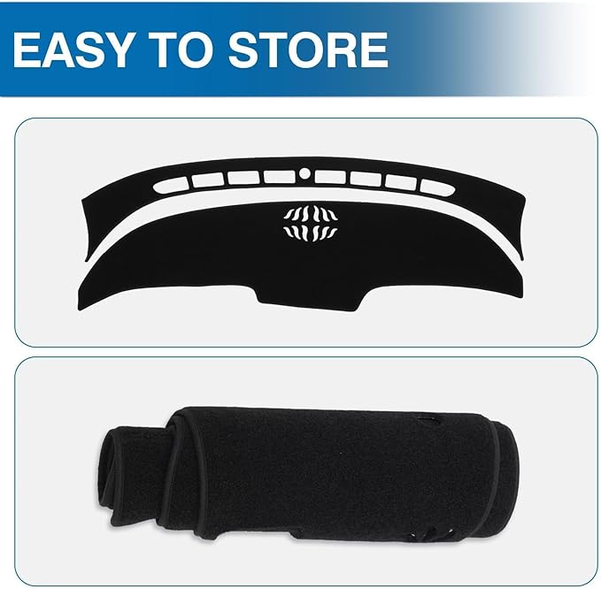 KUST Car Dash Cover for Hyundai Santa Cruz 2022 2023 2024 (Not fit for 12.3 inch Navigation Screen) Polyester Dashboard Cover Non-Slip Interior Accessories for Hyundai Santa Cruz Black